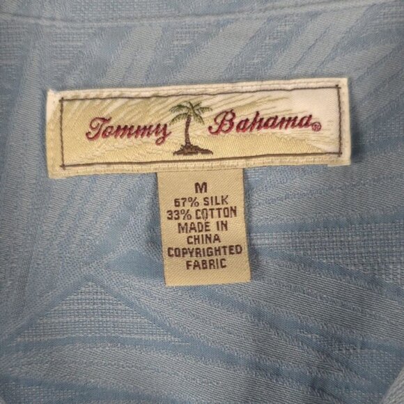 Tommy Bahama SILK Blend SS PALM FERN Print Button up Shirt Textured Size M - Picture 4 of 13